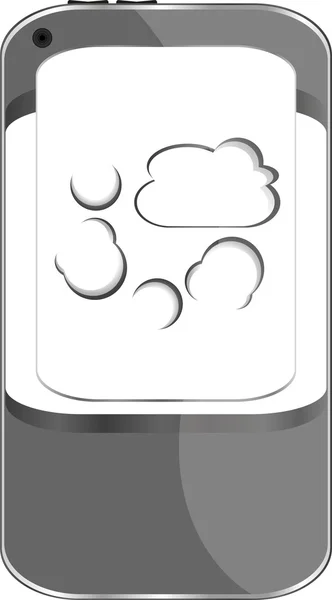 Κινητό τηλέφωνο με ένα συννεφιασμένο ουρανό στην οθόνη. 3D εικόνας — Φωτογραφία Αρχείου