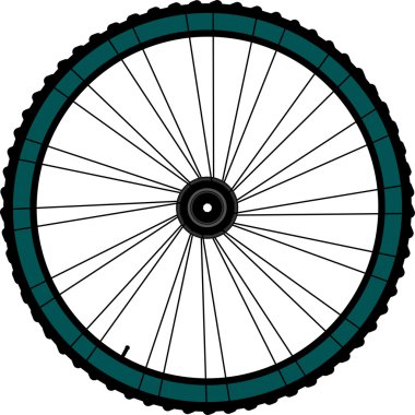 Bike wheel illustration on white background