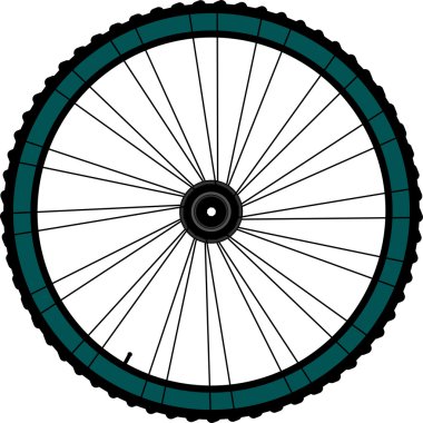Bike wheel illustration on white background clipart