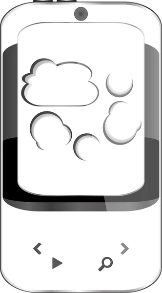 스크린에 클라우드 컴퓨팅 심볼이 달린 스마트폰 — 스톡 사진