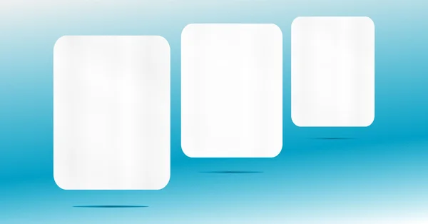 Empty paper set on blue background — Stock Photo, Image