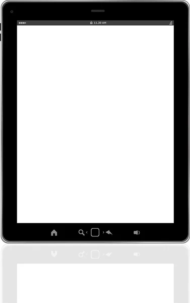 Tablet computer. Black frame tablet pc with white screen, isolated of background — Stock Photo, Image