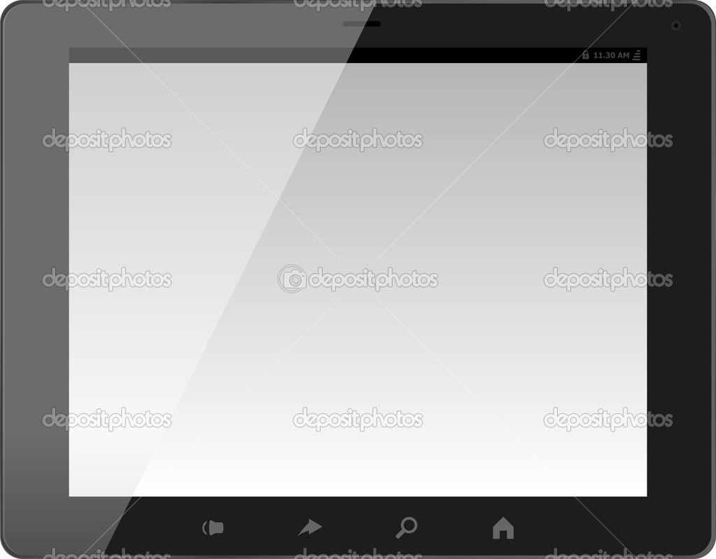 Realistischer Tablet Pc Mit Leerem Bildschirm Auf Weissem Hintergrund Stockfoto C Fotoscool