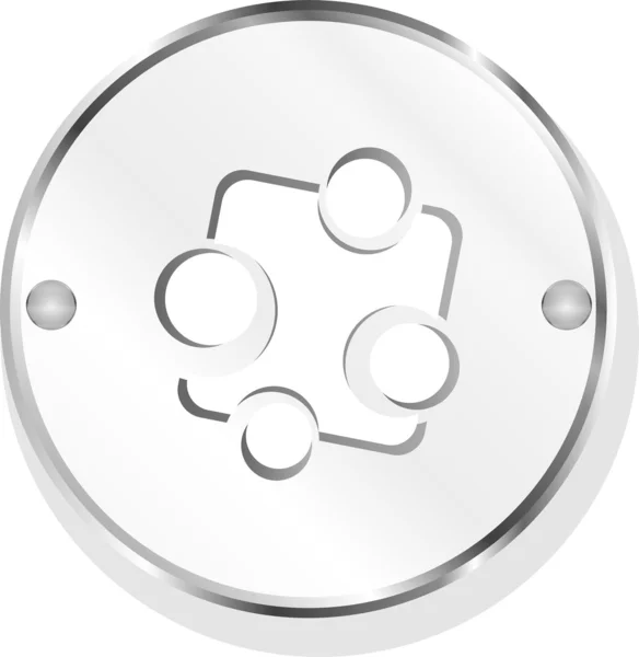 Metal button with abstract symbol — Stock Photo, Image