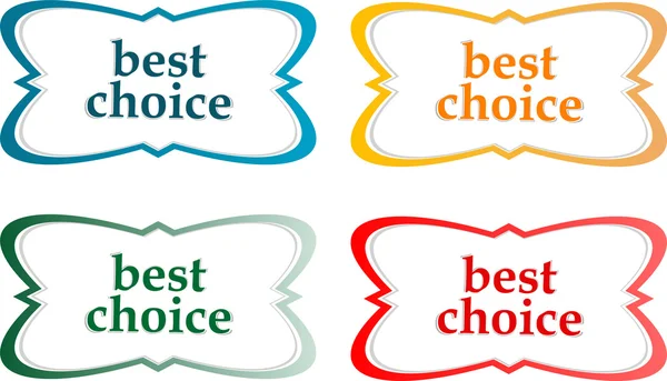 Speech bubbles stickers set with best choice message — Stock Photo, Image
