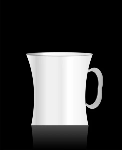 White cup on a black background — Stock Photo, Image