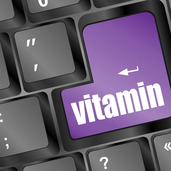 Vitamine woord op computer toetsenbord pc — Stockfoto