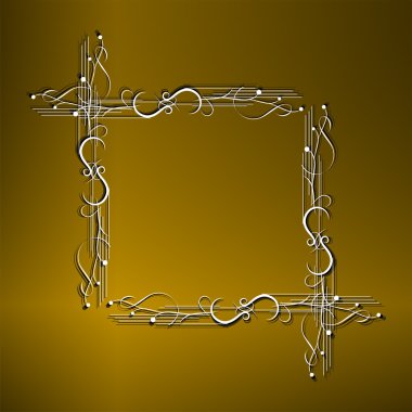 resimde lüks gold model süsleme sınır siyah arka plan