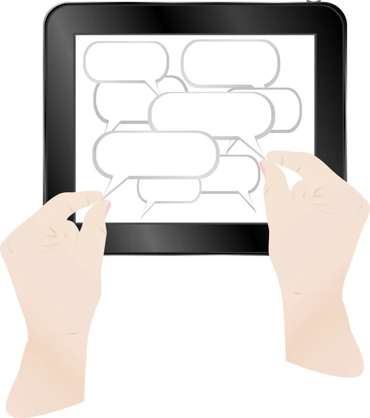 Concept cloud with computer tablet pc — Stock Photo, Image