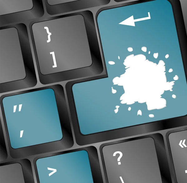 Computer keyboard with blots on enter key — Stock Photo, Image