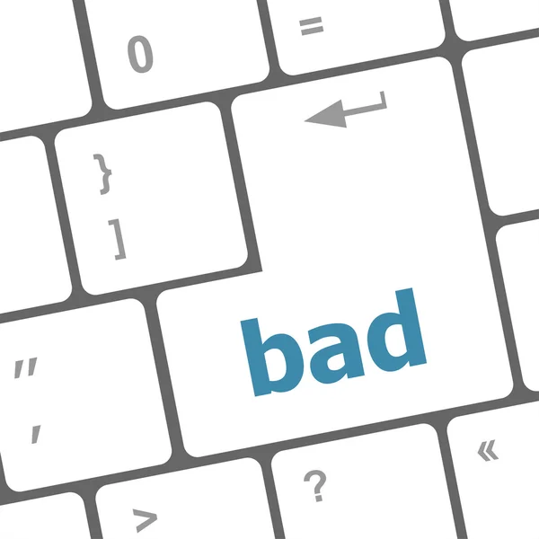 Dåliga ord på vita knappen tangentbord — Stockfoto