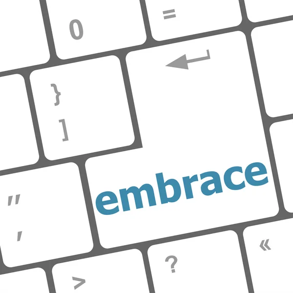 Teclado de la computadora con la palabra abrazo en él — Foto de Stock