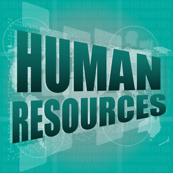 Human resources digital touch screen interface — Stock Photo, Image