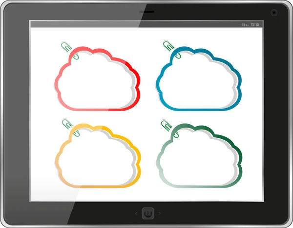 Cloud computing připojení na digitální počítače tablet pc — Stock fotografie