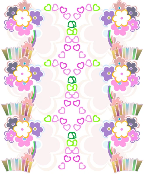 원활한 꽃 복고풍 배경 패턴 — 스톡 사진