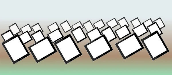 Set von unbedruckten generischen Tablet-PCs — Stockfoto