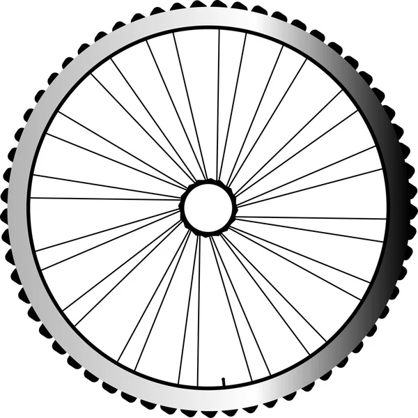 Roue de vélo isolée sur fond blanc — Photo