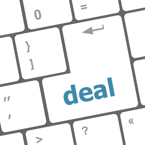 Deal button on keyboard with soft focus — Stock Photo, Image