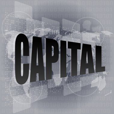 dokunmatik ekran arayüzü ile sermaye kelime