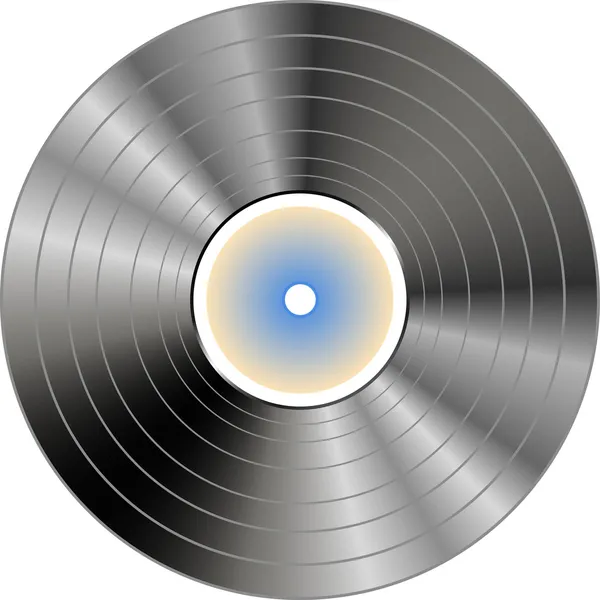 Vinyl record met blauwe label geïsoleerd — Stockfoto