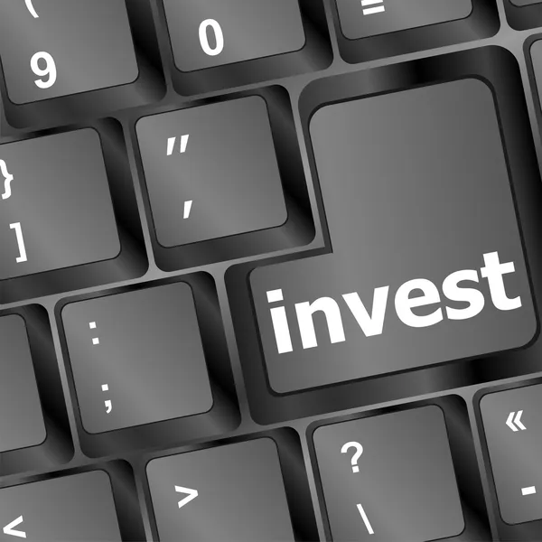 Горячая клавиша для инвестиций - инвестировать ключ на клавиатуре — стоковое фото