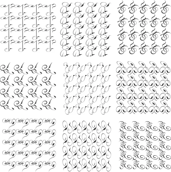 Set of monochrome geometric seamless patterns. backgrounds collection. — Stock Photo, Image