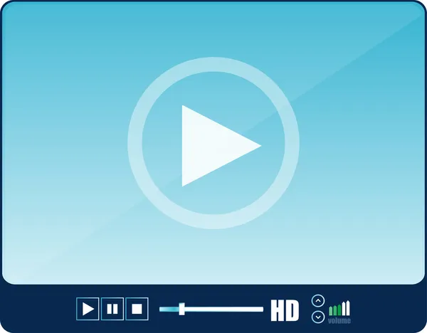 Blue video player for web — Stock Photo, Image