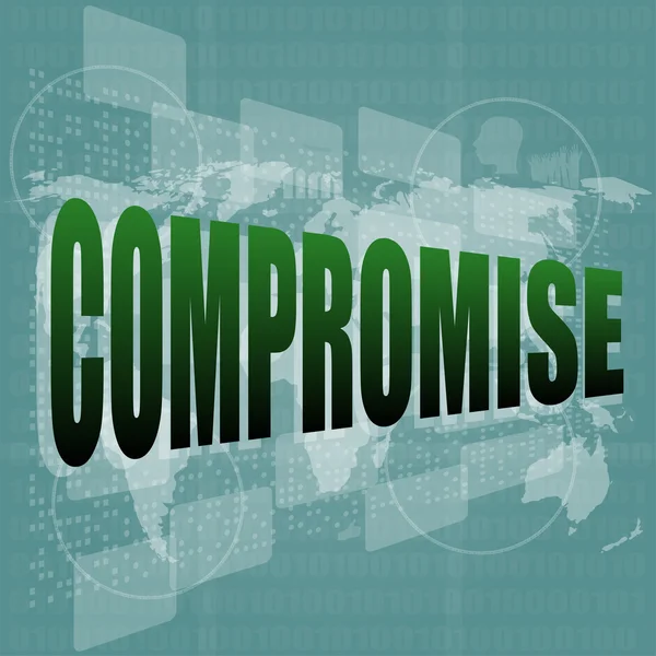 ビジネス コンセプト: デジタル タッチ画面上の妥協の単語 — ストック写真