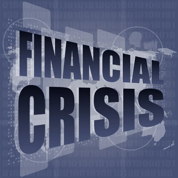 Financiële crisis concept - business touch screen — Stockfoto