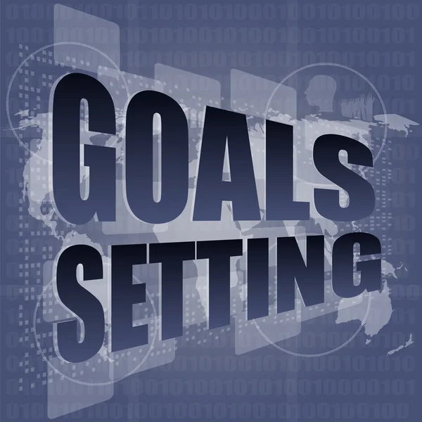 Goal setting concept - business touching screen — Stock Photo, Image