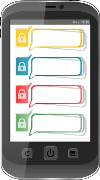 Smartphone with lock set on digital screen — Stock Photo, Image