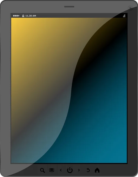 Komputer typu Tablet z ekranem niebieski i żółty — Zdjęcie stockowe