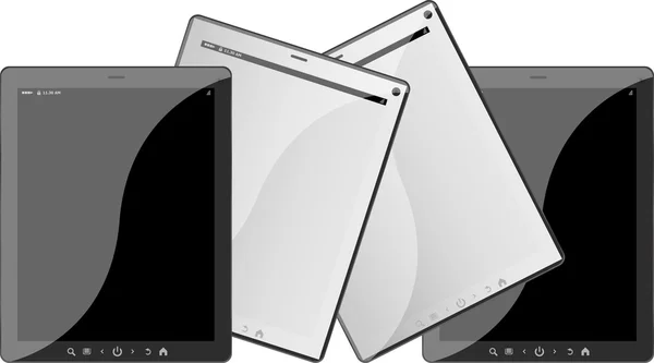 Het aantal mobiele elektronische technieken. Tablet pc set — Stockfoto