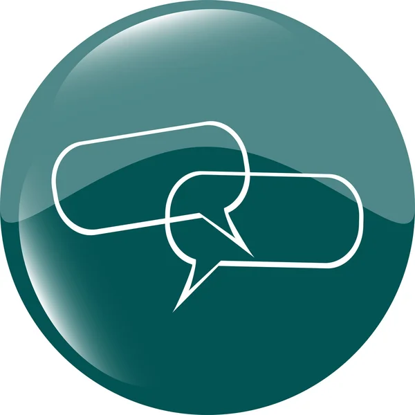 Green glossy empty speech bubble web button icon — Stock Photo, Image