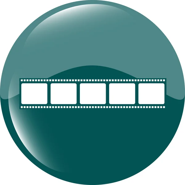Film strip icon glossy button — Stock Photo, Image