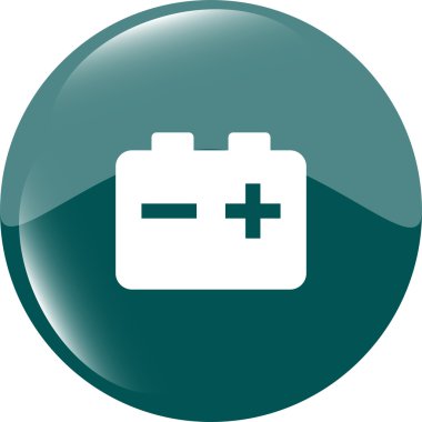 Pil yuvarlak web parlak simge düğmesini