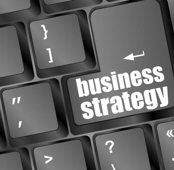Estrategia de negocio - conceptos de negocio en el teclado del ordenador — Foto de Stock
