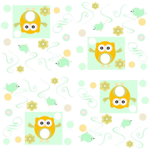 Seamless owls pattern — Stock Photo, Image