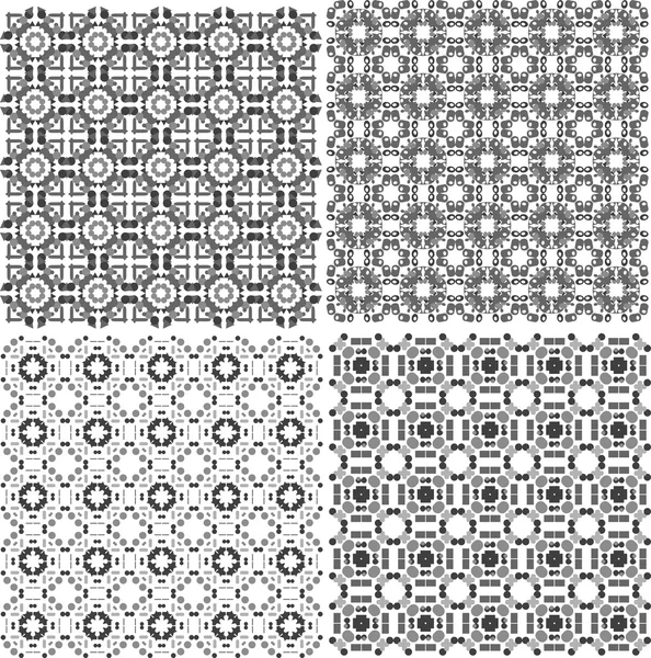 Monocromo patrones geométricos sin costura conjunto. fondos — Foto de Stock