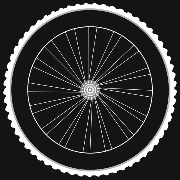 Koła rowerowe - na białym tle na czarnym tle — Zdjęcie stockowe