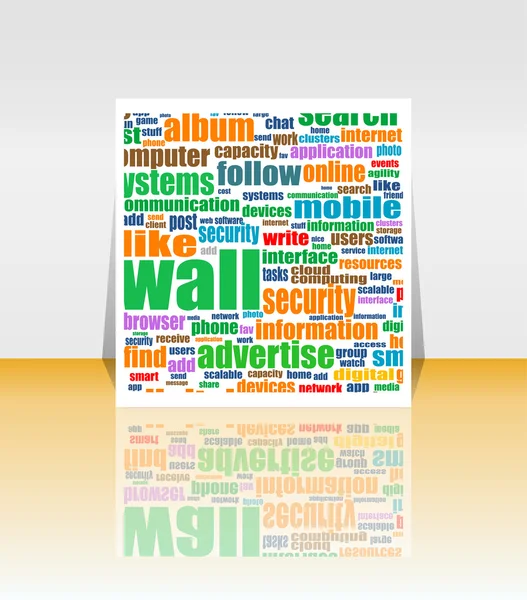 Wort Wolke soziales Netzwerk. Internet. Gemeinschaft. Flyer oder Cover-Design — Stockfoto