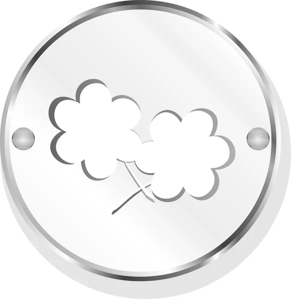 Ikona liść na metalowe internet przycisk oryginalna ilustracja — Zdjęcie stockowe
