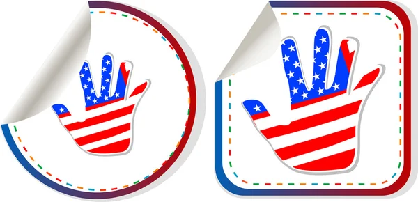 American hand sign stickers set — Stock Photo, Image