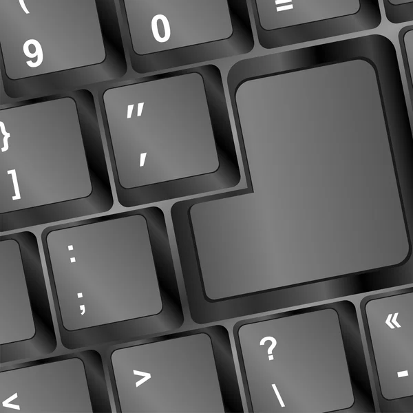 Keyboard with black blank Enter button, with copyspace, 3d — Stock Photo, Image