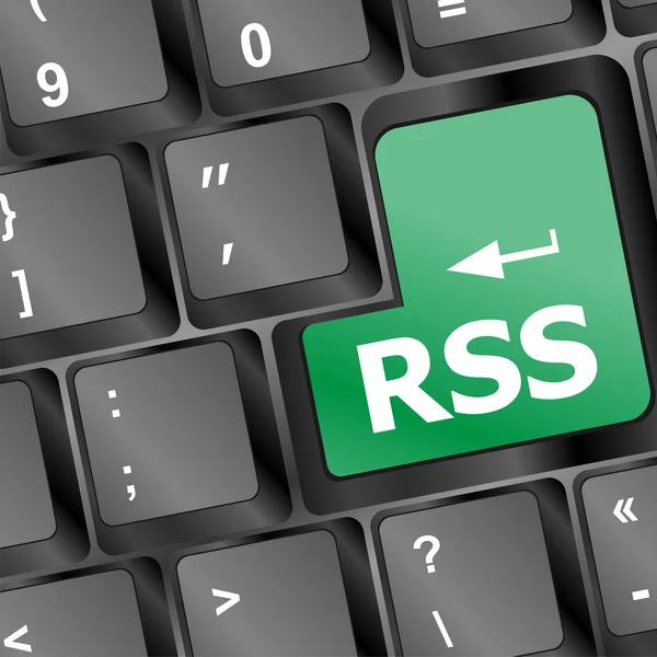 RSS button on keyboard close-up — Stock Photo, Image