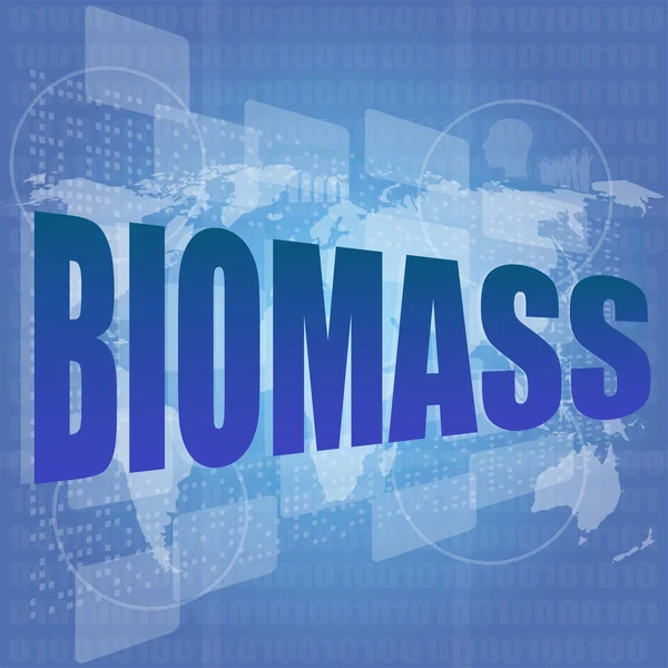 Concepto de seguridad: palabras biomasa es una comercialización en pantalla digital —  Fotos de Stock