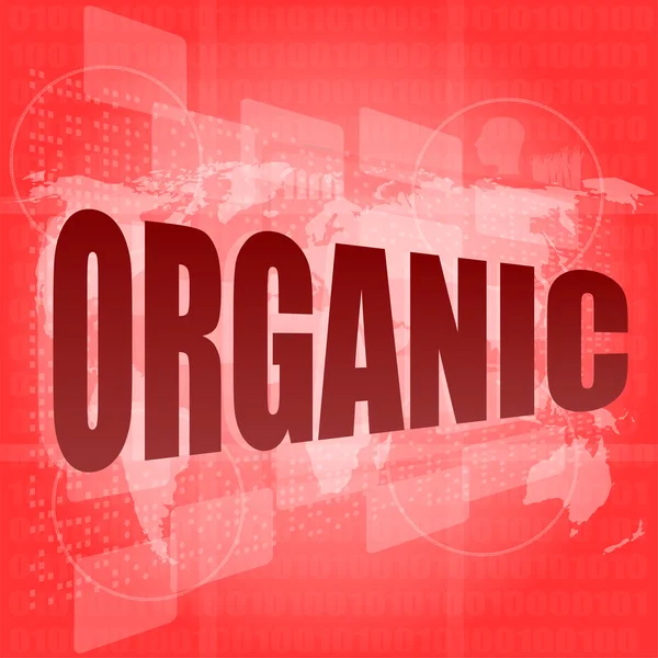 Concepto de marketing: palabras marketing orgánico en pantalla digital — Foto de Stock