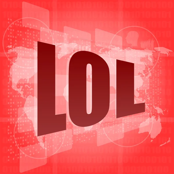 社会概念：单词lol是数字屏幕上的营销工具 — 图库照片