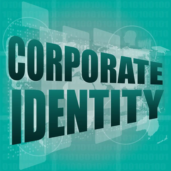 Business concept: words corporate identity on digital screen, 3d — Stock Photo, Image