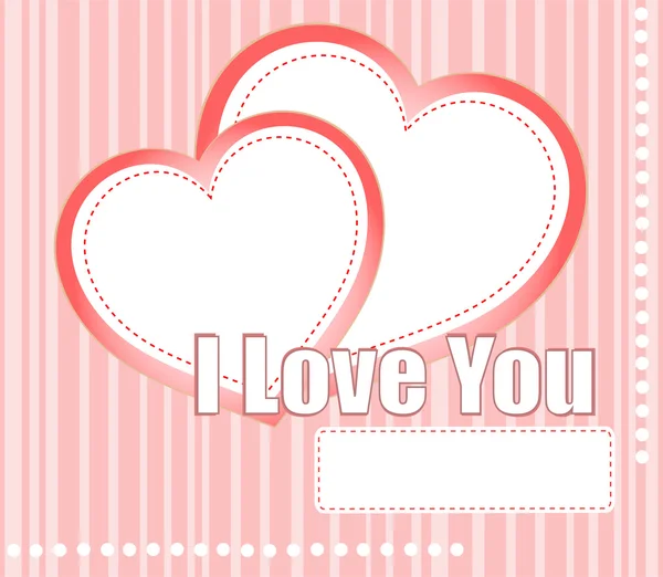 Valentines Herzen zwei Formen auf rosa Muster Hintergrund — Stockfoto